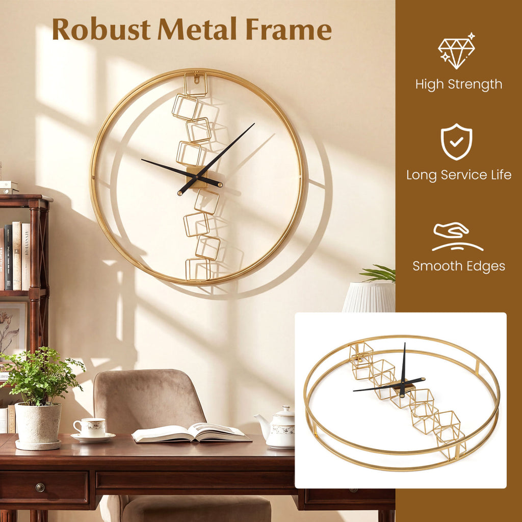27 Inch Large Wall Clock for Living Room Bedroom Kitchen - Yellow Variation