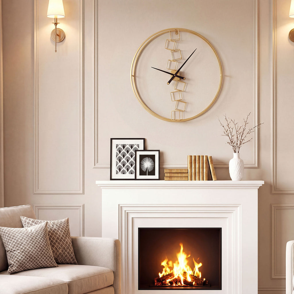 27 Inch Large Wall Clock for Living Room Bedroom Kitchen - Yellow Variation