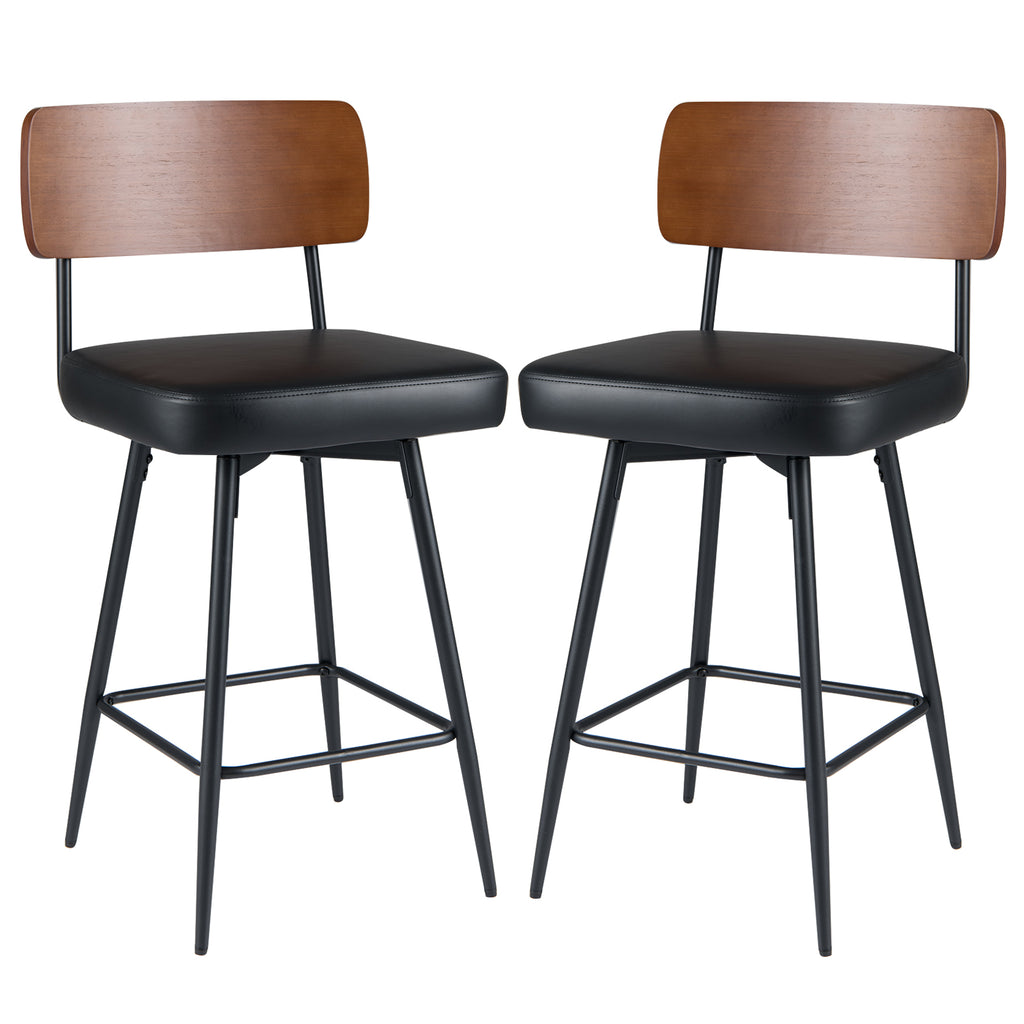 27 Inch Padded Counter Barstools Set of 4, White