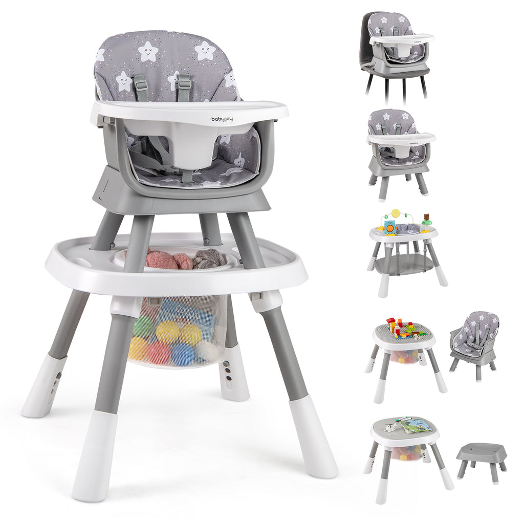 16-in-1 Baby High Chair with Activity Center & Booster Seat, Gray