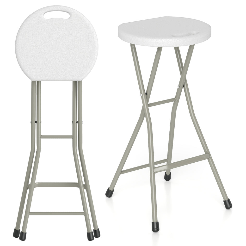 28 Inch Portable Folding Stools Patio Dining Chairs with 330lbs