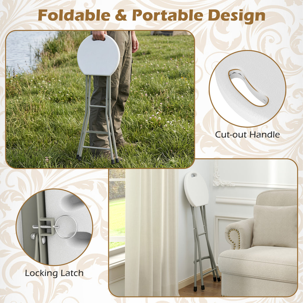 28 Inch Portable Folding Stools Patio Dining Chairs with 330lbs