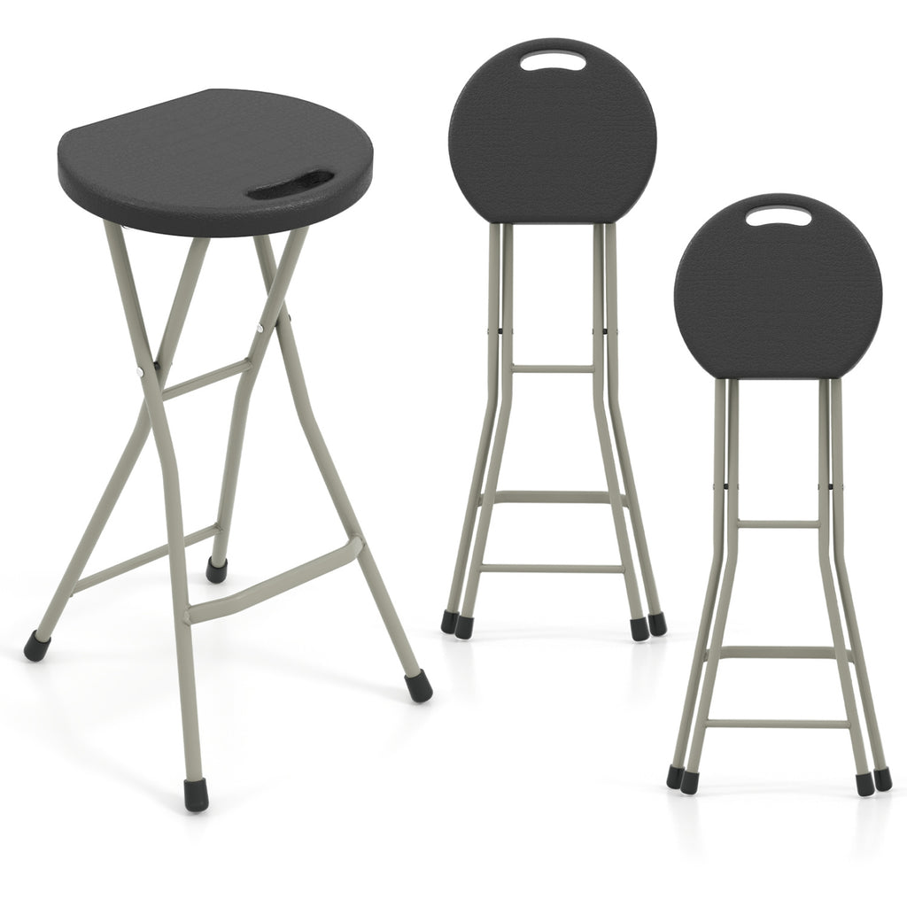 28 Inch Portable Folding Stools with 330lbs Limited Sturdy Frame
