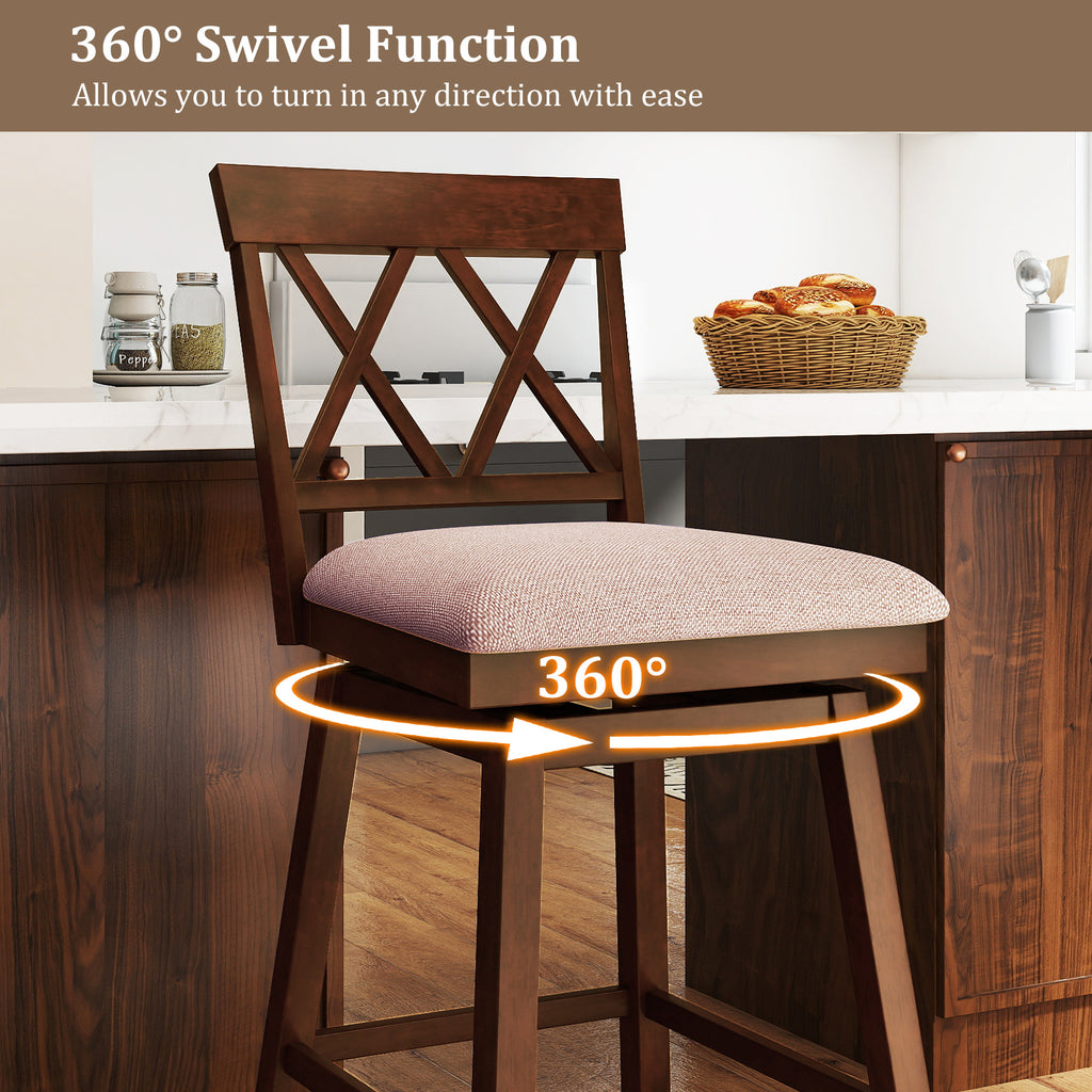 29 Inch Counter Height Barstool with Backrest - Oak, 1 Piece
