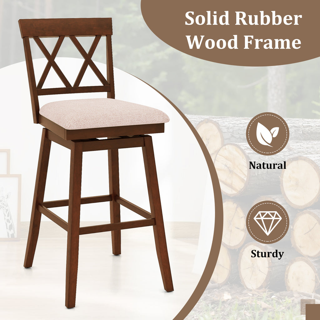29 Inch Counter Height Barstool with Backrest - Oak, 1 Piece