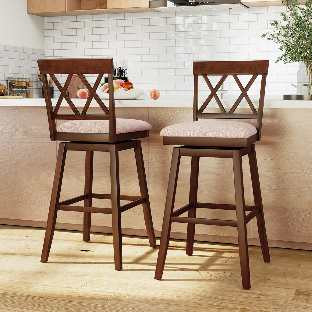 29 Inch Counter Height Barstool with Backrest - Oak, 1 Piece