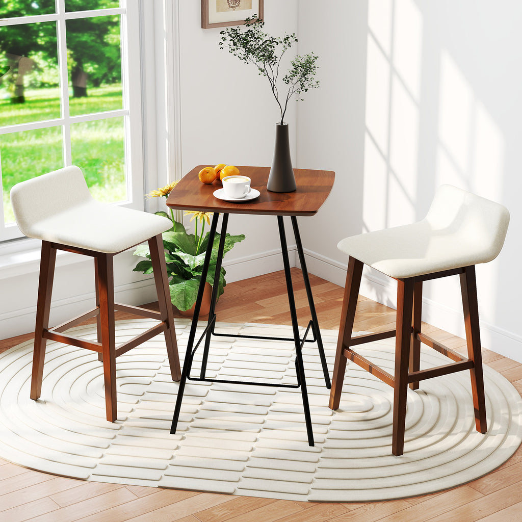 29-Inch Bar Stool with Padded Seat and Back - White