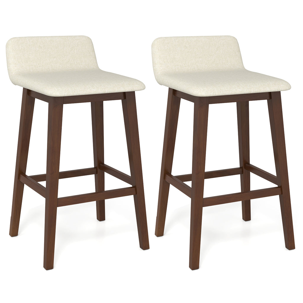 29-Inch Bar Stool with Padded Seat and Back - White