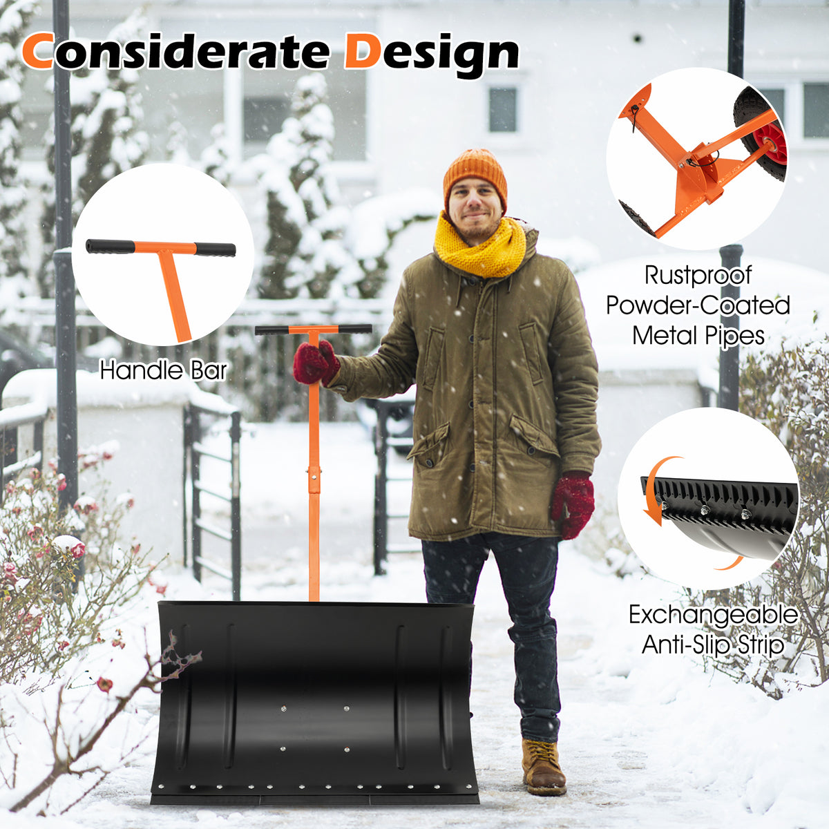 29 Inches Snow Pusher for Driveway