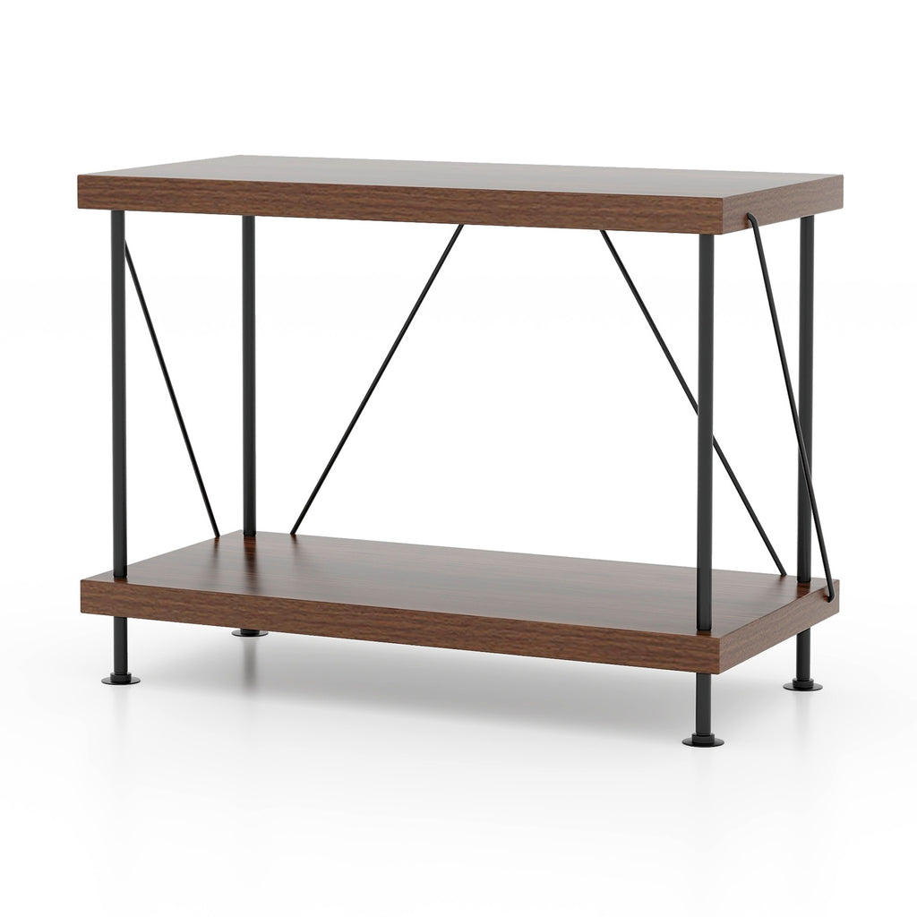 2-Tier Display Rack with Metal Frame