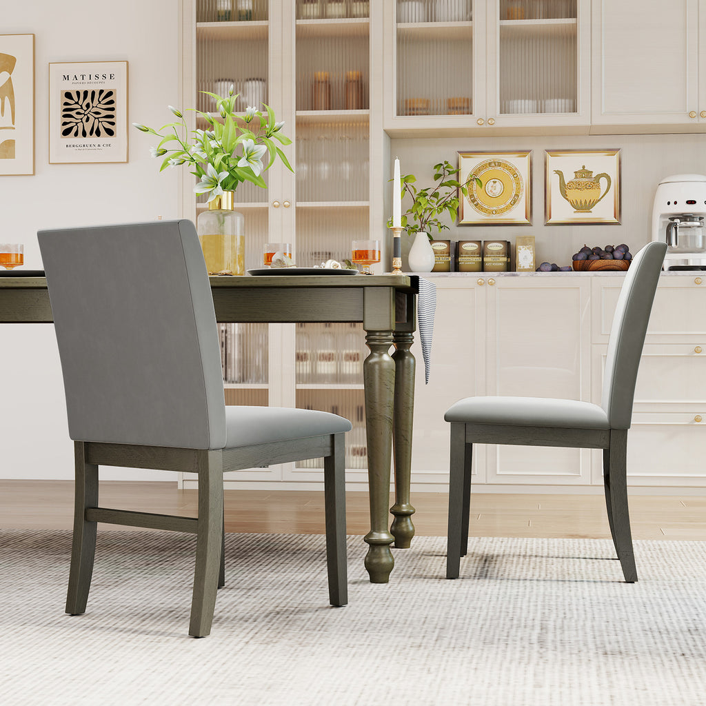 Upholstered Dining Chairs Set of 2, Gray - High Back