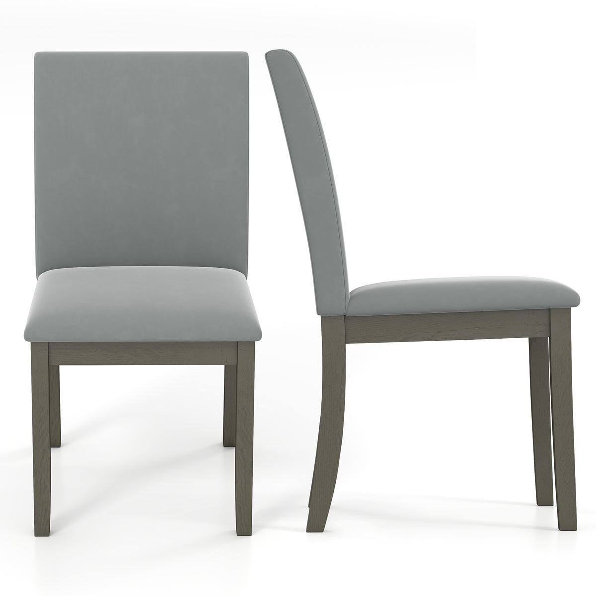 Upholstered Dining Chairs Set of 2, Gray - High Back