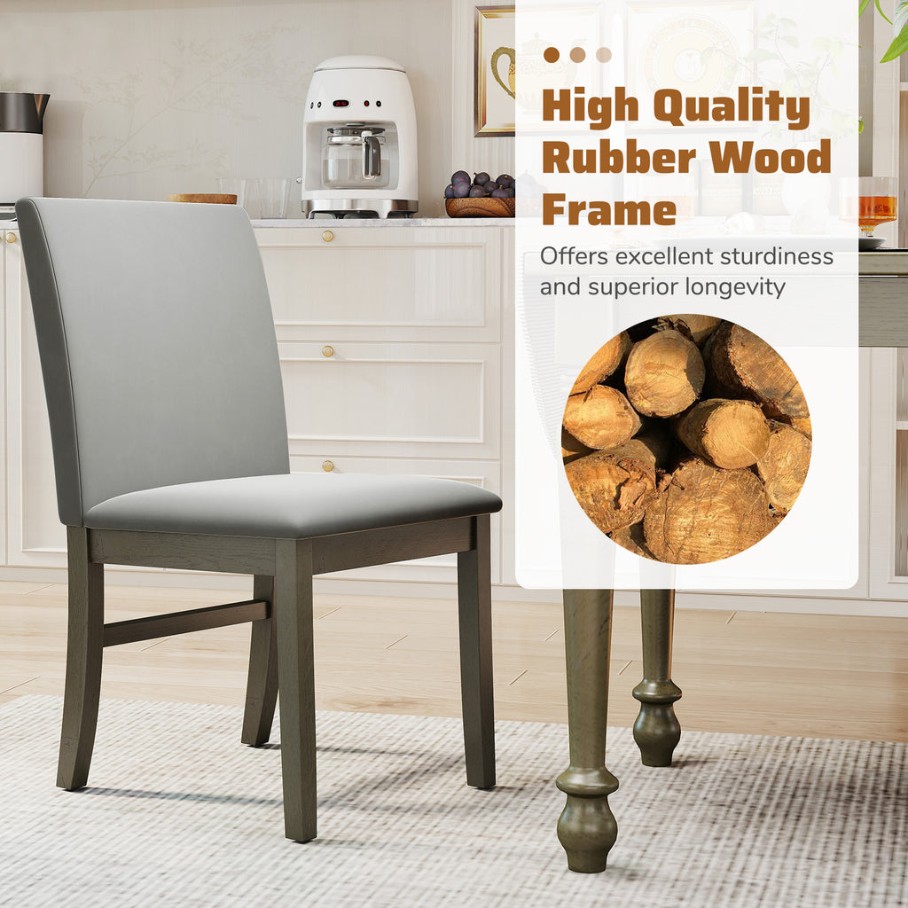 Upholstered Dining Chairs Set of 2, Gray - High Back