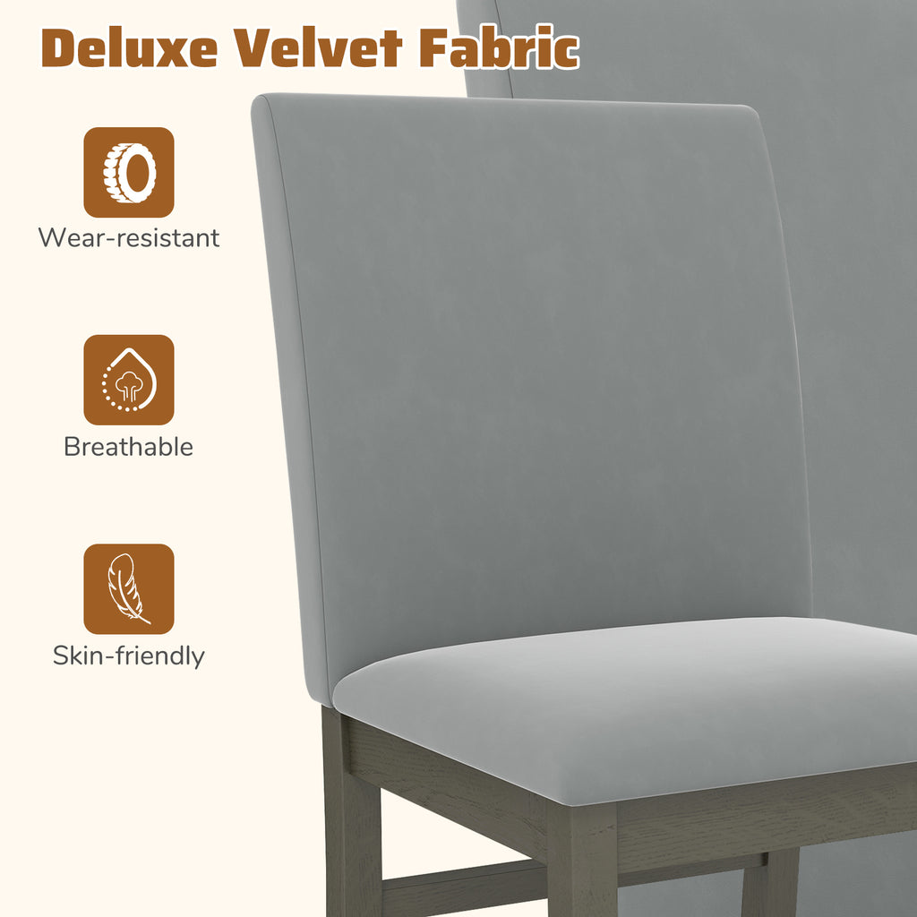 Upholstered Dining Chairs Set of 2, Gray - High Back