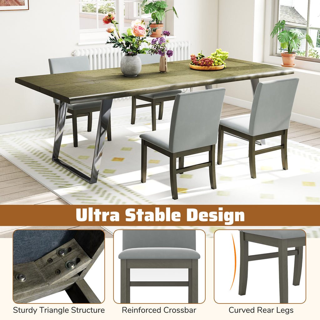 Upholstered Dining Chairs Set of 2, Gray - High Back