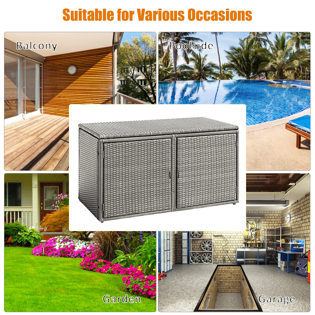 88 Gallon Rattan Storage Box - Outdoor Patio Bench