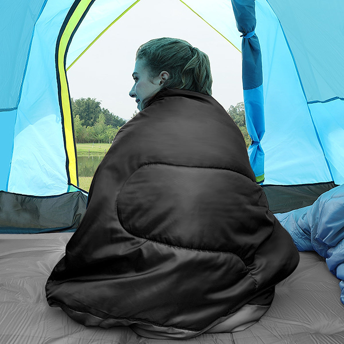 2 Person Waterproof Sleeping Bag with Pillows