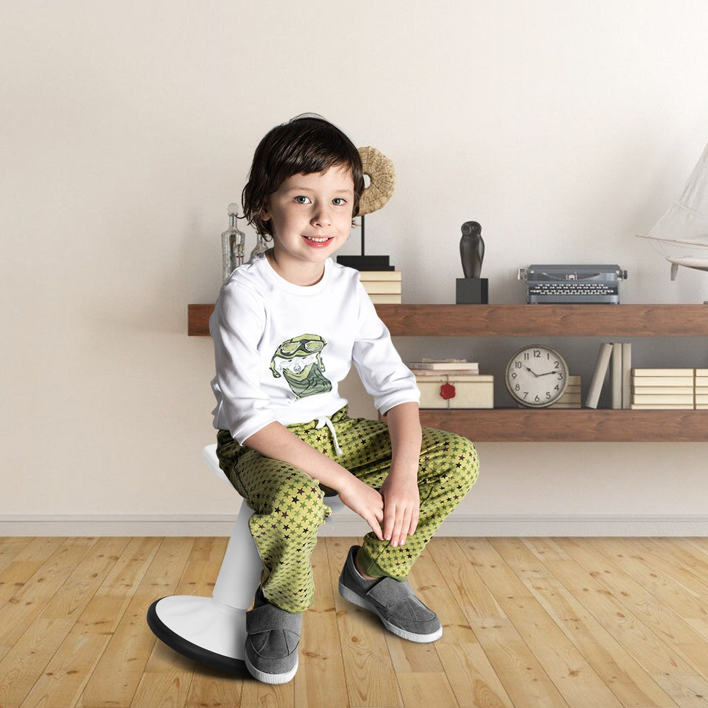 Adjustable Wobble Stool for Kids - Active Learning, White