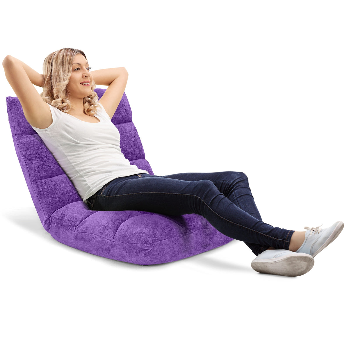 14-Position Adjustable Floor Chair, Purple