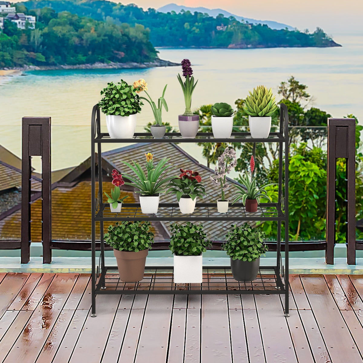 3-Tier Metal Plant Stand Shelf Display Rack for Plants Shoes Flower