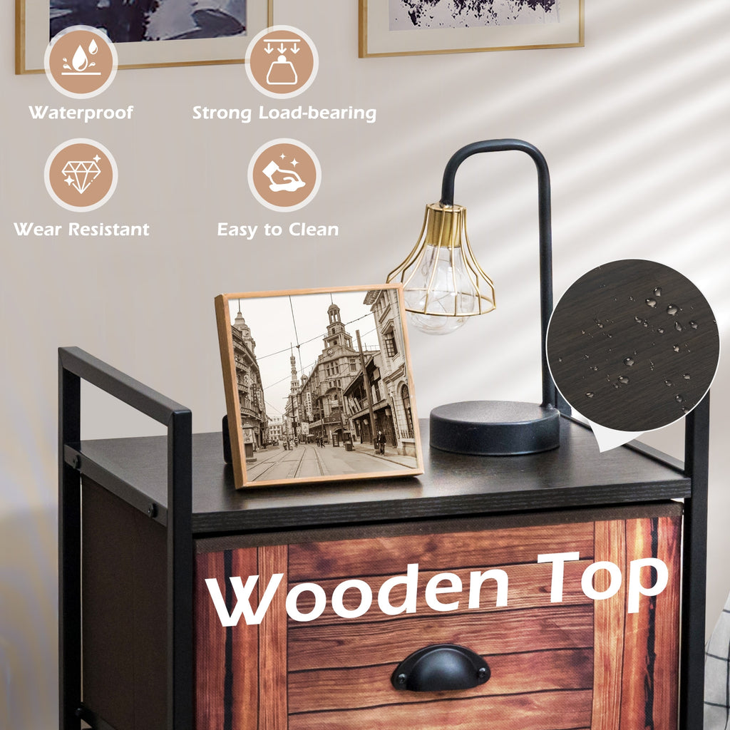 3-Drawer Fabric Storage Tower with Metal Frame