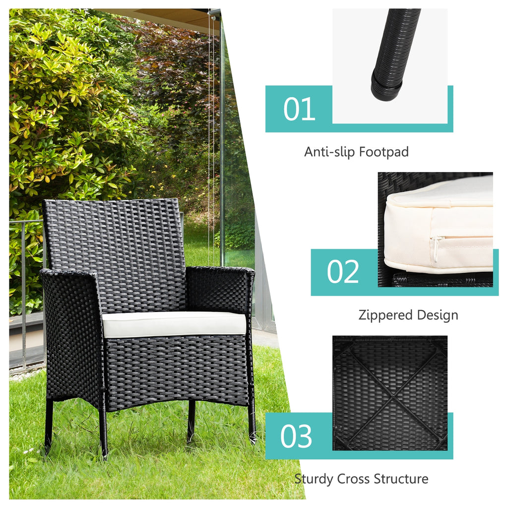 Patio Wicker Chairs Set of 2 with Cushions
