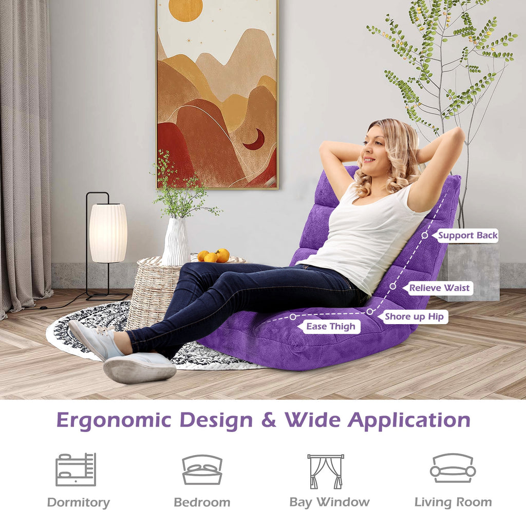 14-Position Adjustable Floor Chair, Purple
