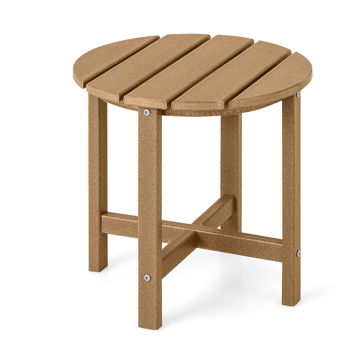 18" Round Weather-Resistant Adirondack Side Tables Set of 2, Brown
