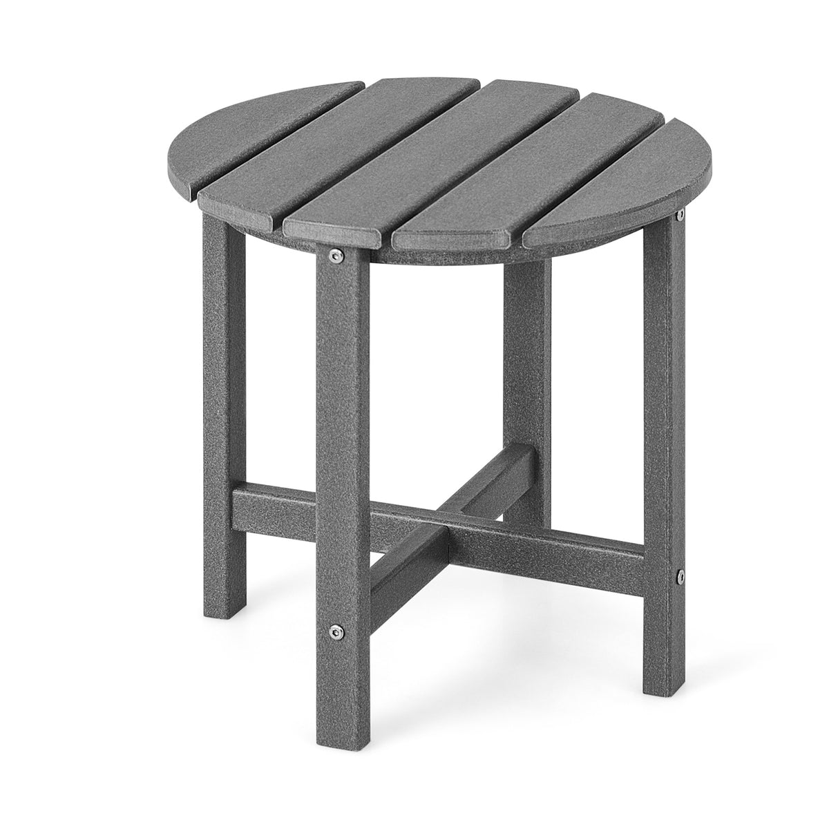 18" Round Weather-Resistant Adirondack Side Table Set of 2 - Gray