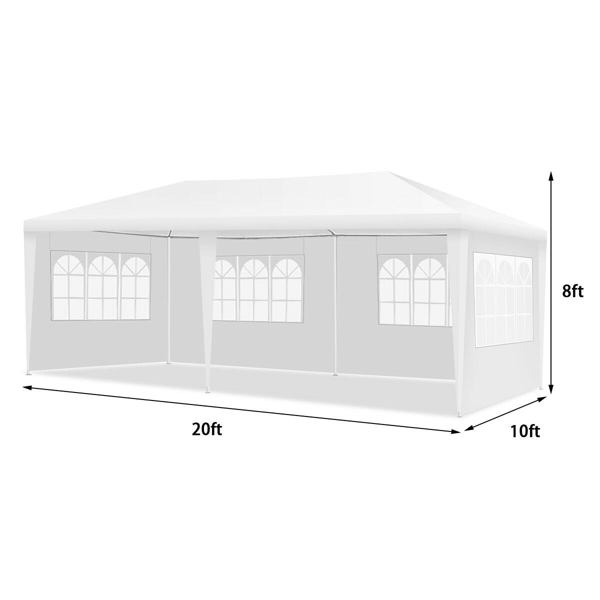 10 x 20 Feet Outdoor Canopy Tent with 4 Sidewalls & Carry Bag