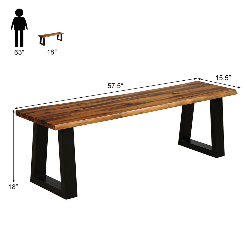 Acacia Wood Dining Bench - 57.5 Inch