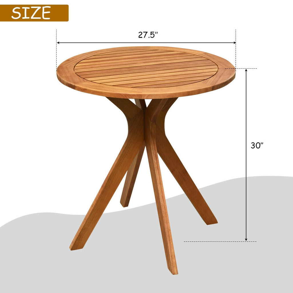 27" Round Eucalyptus Wood Bistro Table
