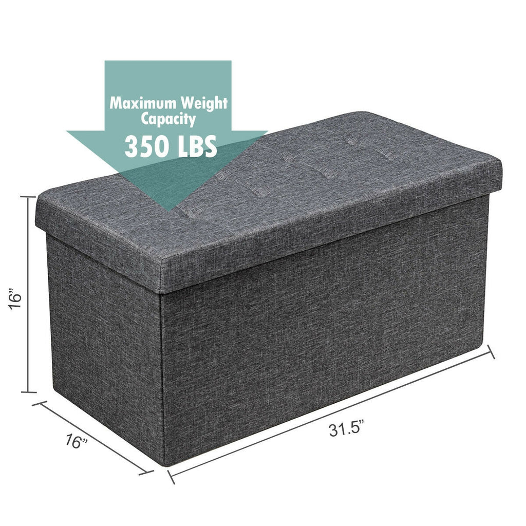 31.5" Storage Ottoman Footrest with Removable Bin - Dark Gray
