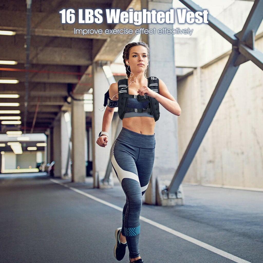 Training Weight Vest 16 lbs Workout Equipment with Adjustable Buckles & Mesh Bag