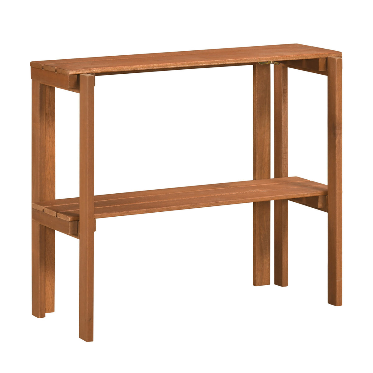 2/3-Tier Folding Wooden Storage Shelves for Entryway and Garden