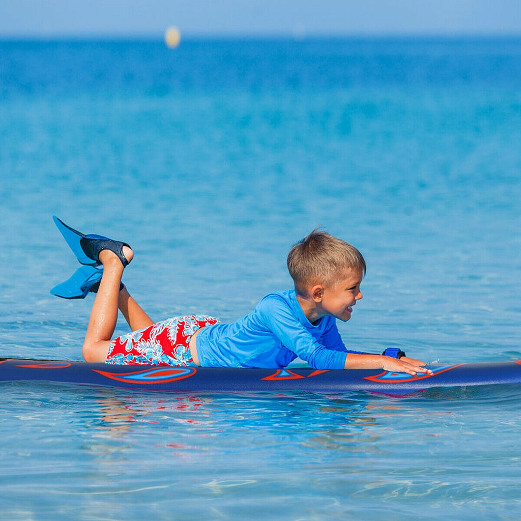 6 Feet Surfboard with Detachable Fins - Lightweight Body Board, Red - Costway