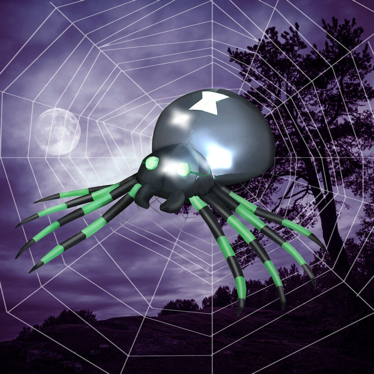 6 Feet Halloween Inflatable Blow-Up Spider - Weather-Resistant Outdoor Decor