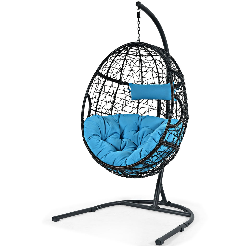 Hanging Hammock Chair with Stand - Blue