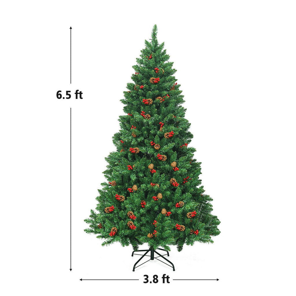 Pre-Lit 6.5ft Hinged Christmas Tree with LED Lights & Decor