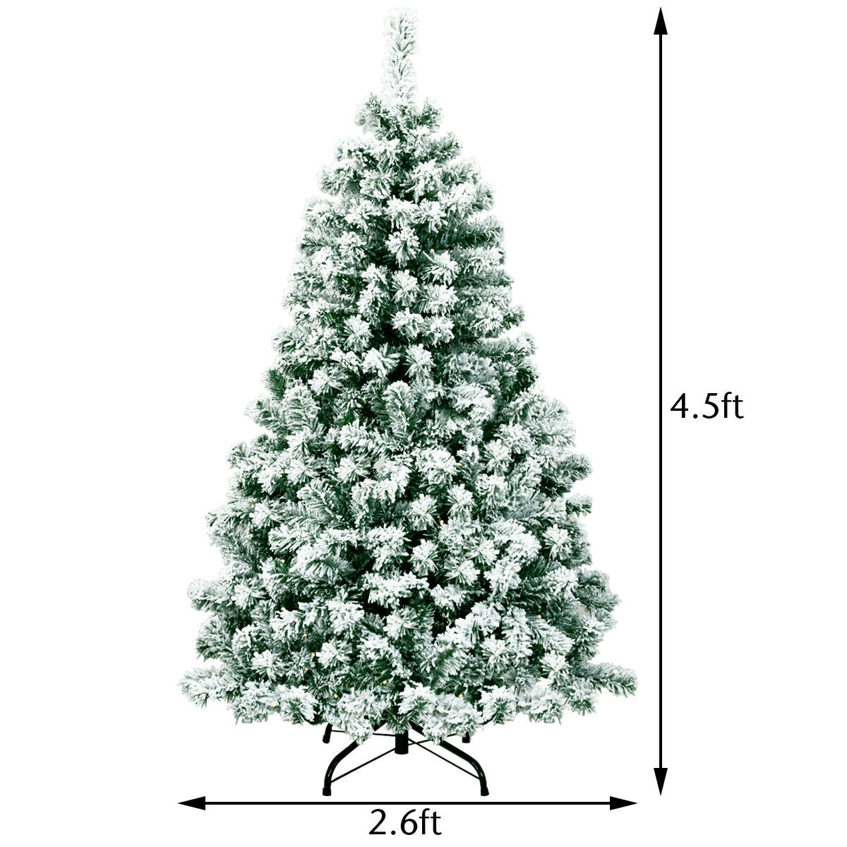Pre-Lit Snow Flocked Artificial Christmas Tree 4.5ft with LED Lights