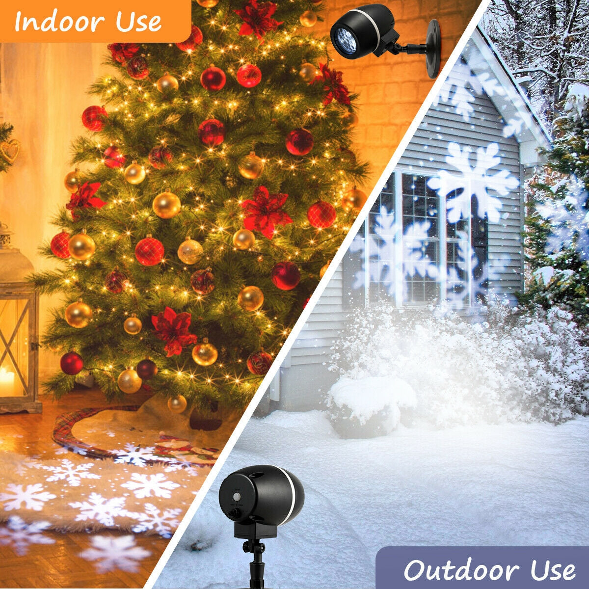 Outdoor Waterproof Snowflake LED Projector Lights with Remote Control