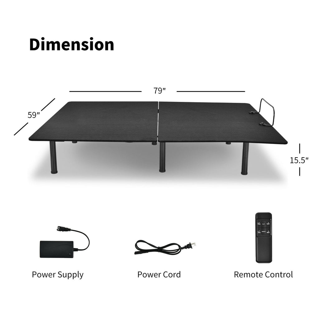 Queen Size Adjustable Bed Base with Wireless Remote - Style B