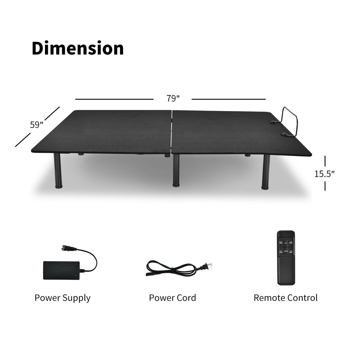 Queen Size Adjustable Bed Base with Wireless Remote – Style B
