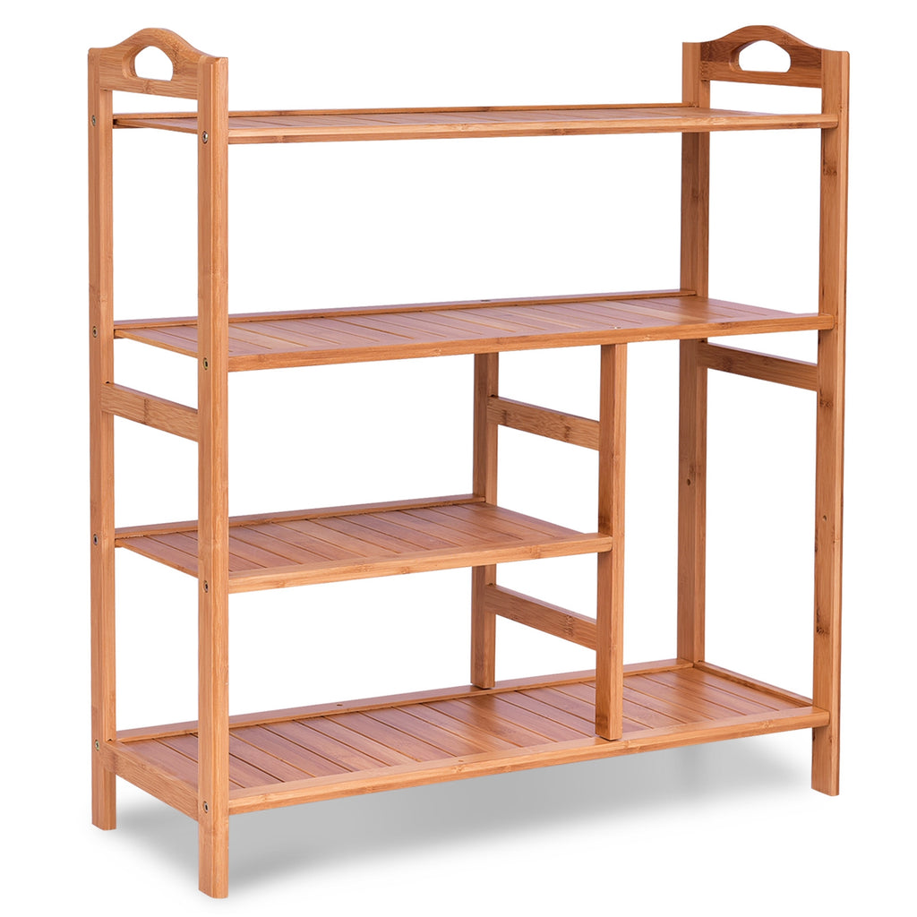 4 Tier Bamboo Shoe Rack Storage Organizer