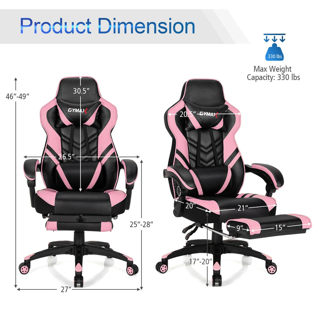 Adjustable Gaming Chair with Footrest for Home Office