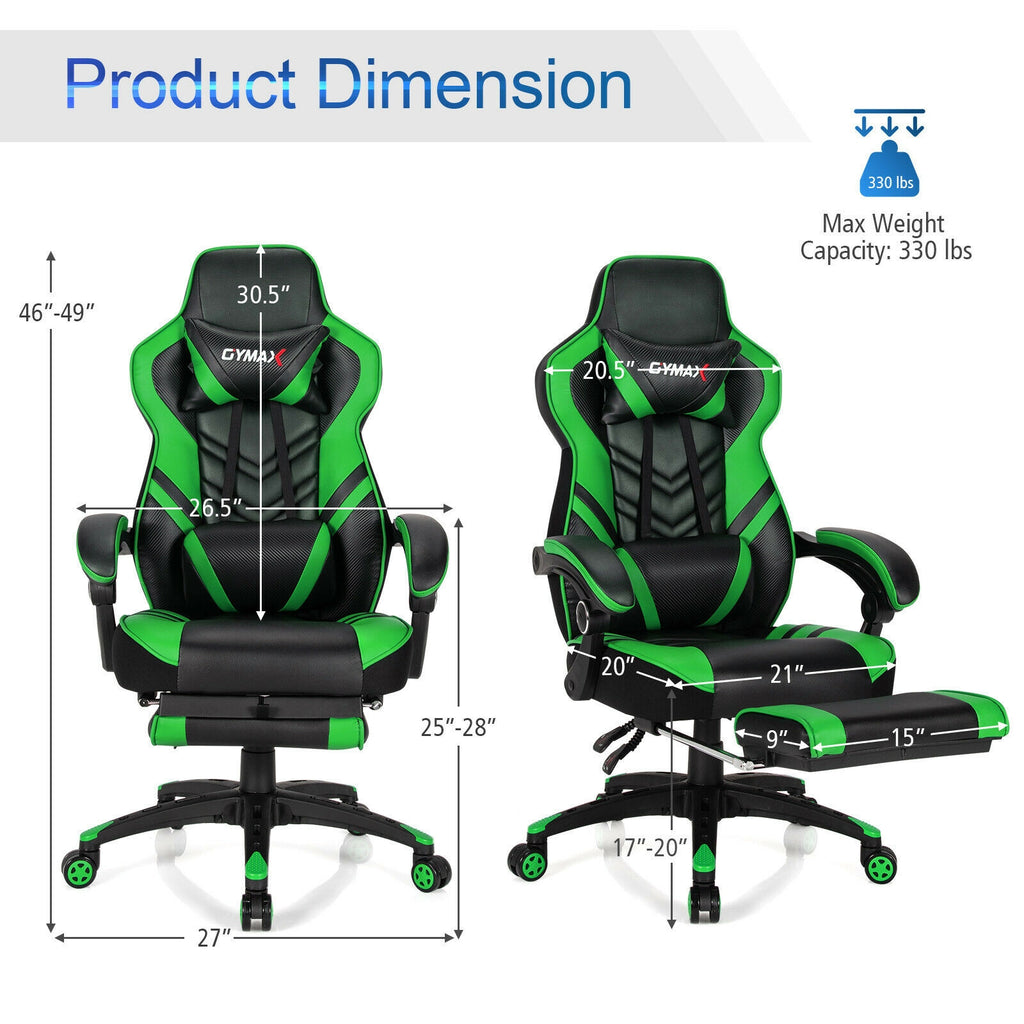 Adjustable Gaming Chair with Footrest for Home Office