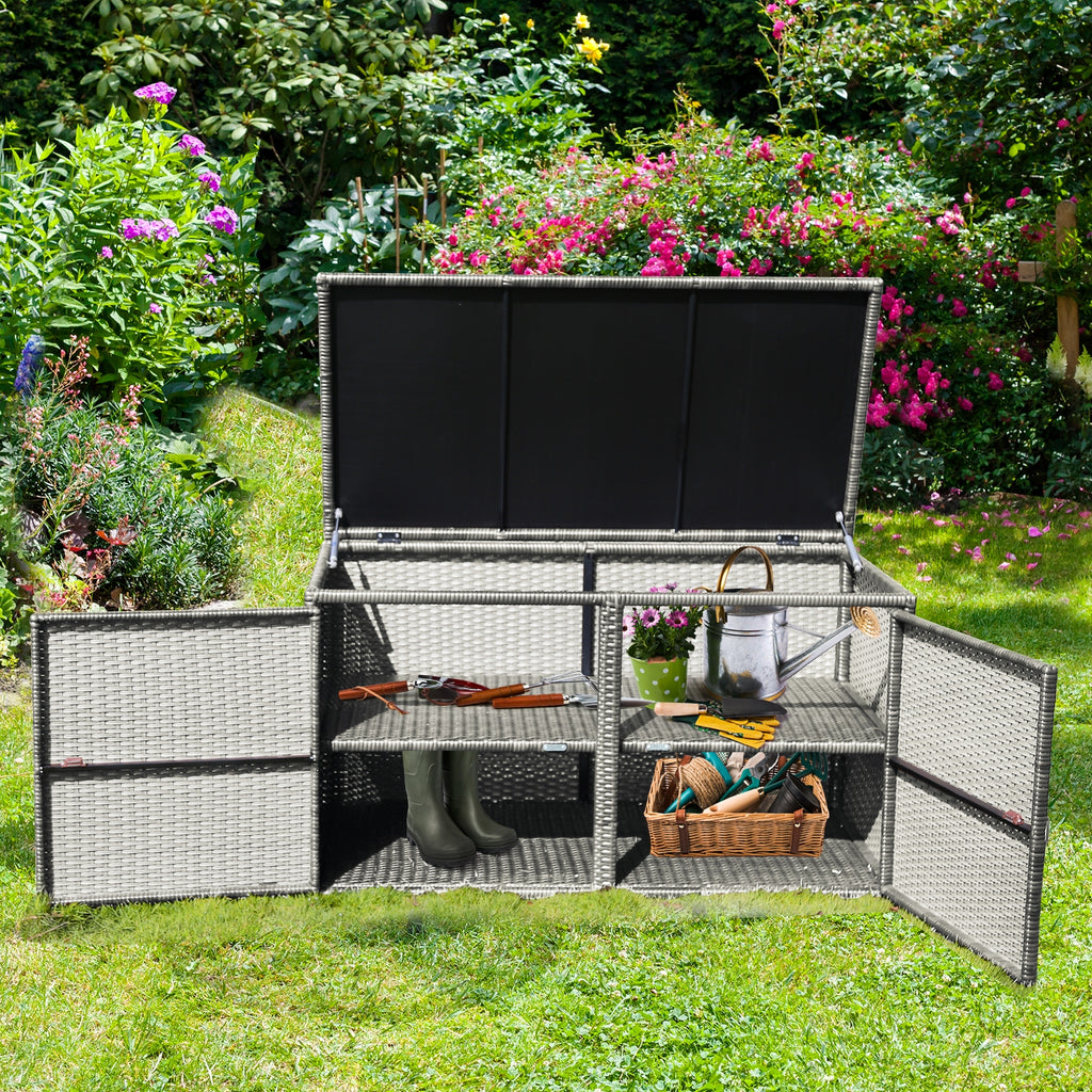 88 Gallon Rattan Storage Box - Outdoor Patio Bench
