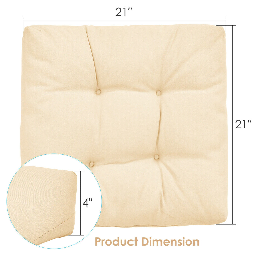 21" Patio Chair Seat Cushion Set of 2 - Beige