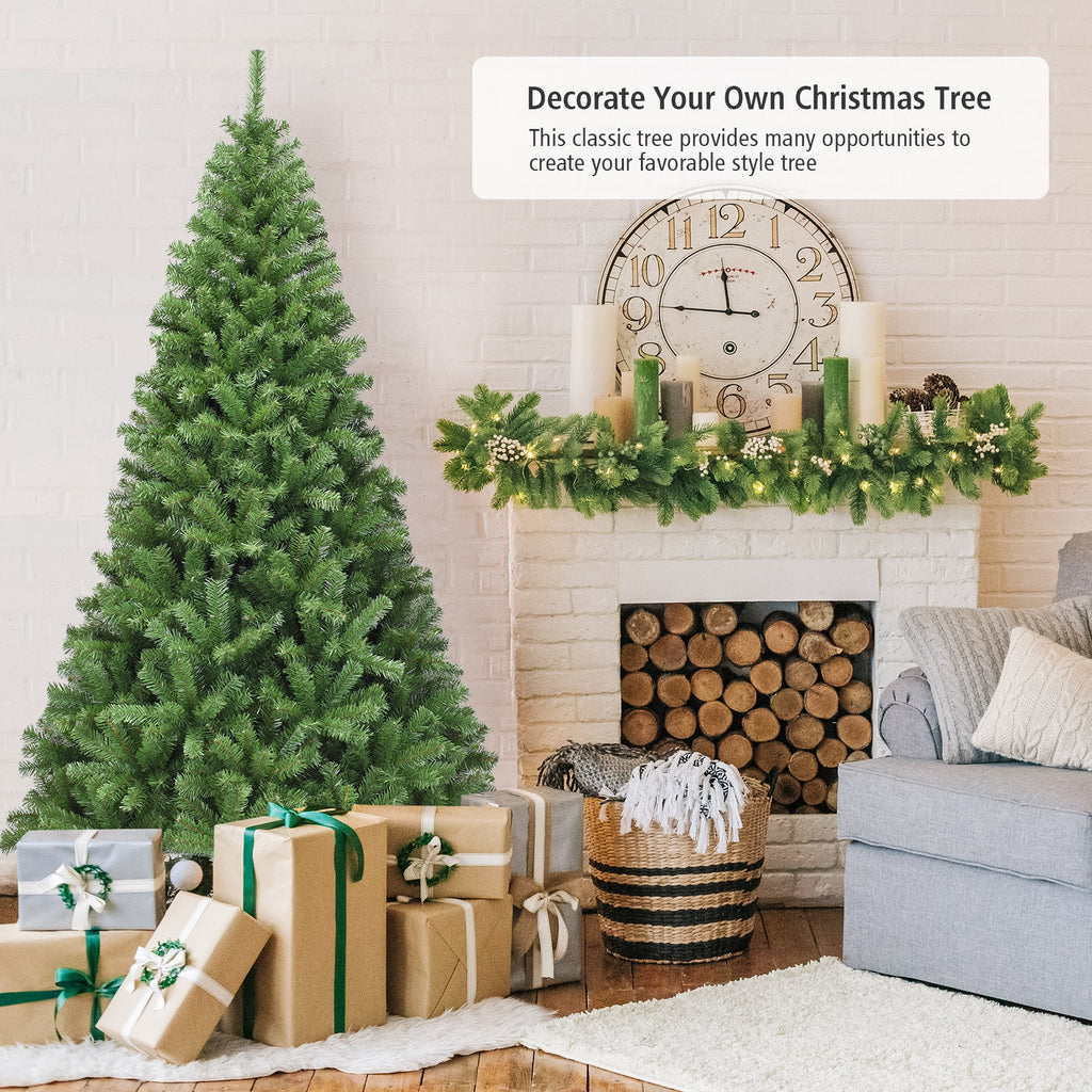 6 Ft Artificial Christmas Tree with Hinged PVC & Metal Stand - Costway