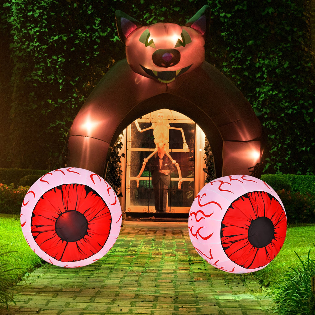Halloween Inflatable Eyeballs with Air Blower - 2 Pack, Scary Decor